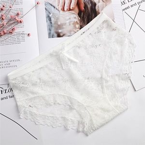 WHITE All lace panties. Stretch see through lace with cotton Gusset